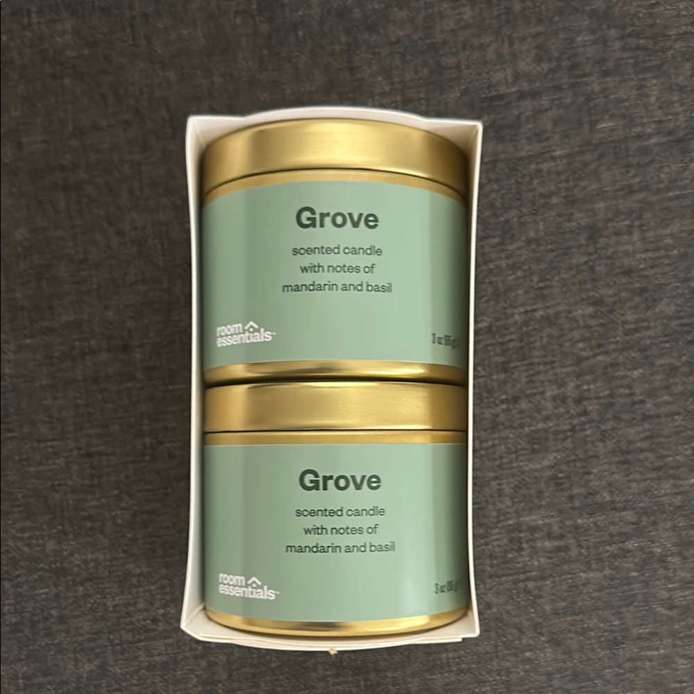 Room Essentials Grove Scented Candle Set - Gold and Green
